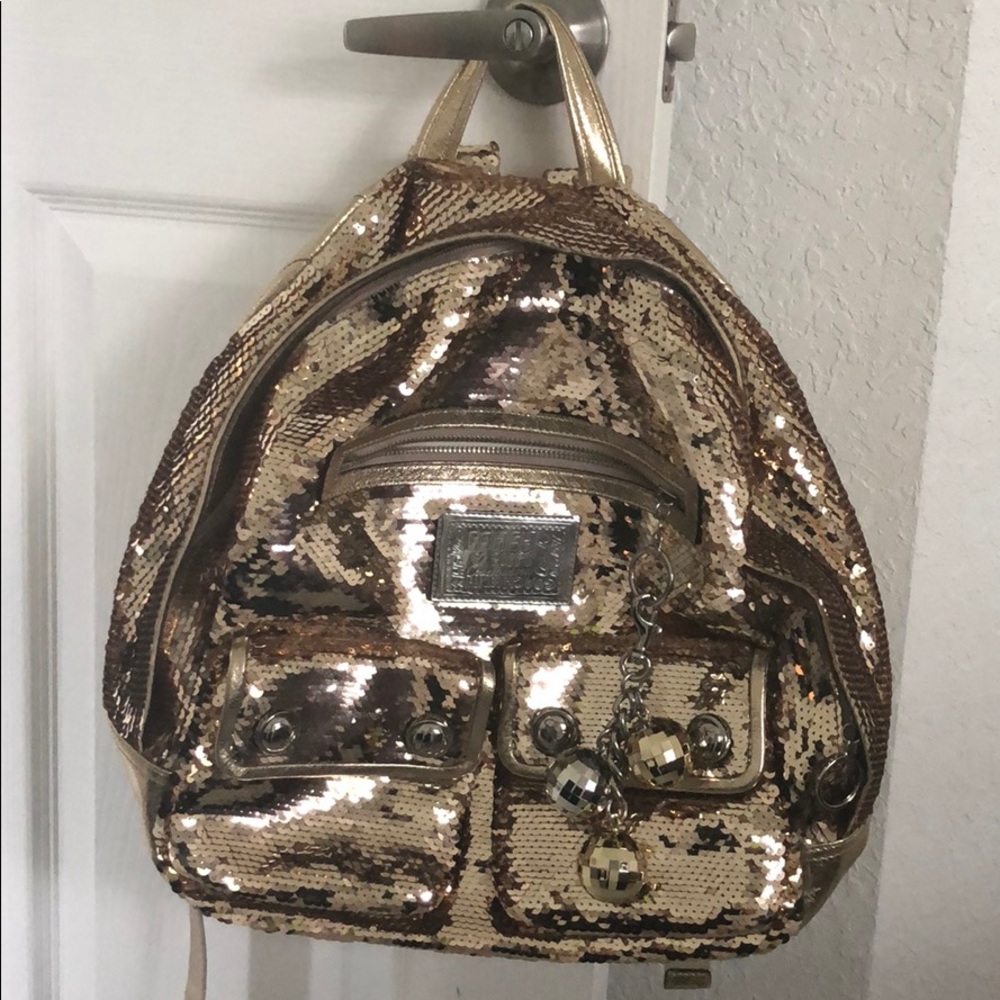 Coach POPPY edition Gold sequence bookbag